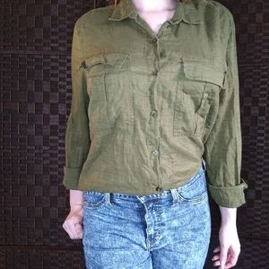 Green Old Navy button down shirt